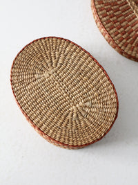 vintage handwoven lidded basket
