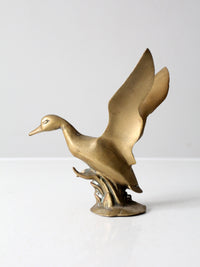 mid 20th century brass duck figurine