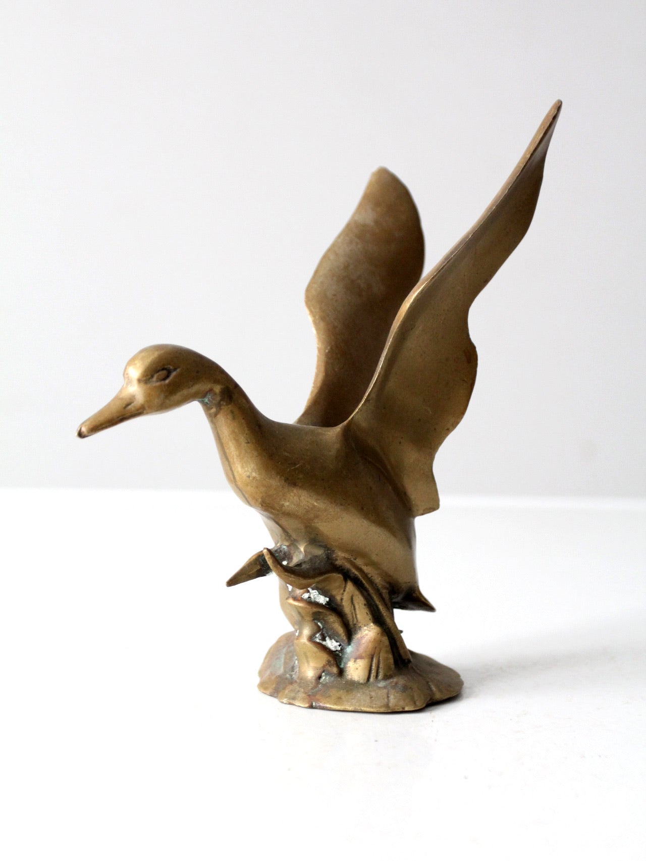 mid 20th century brass duck figurine