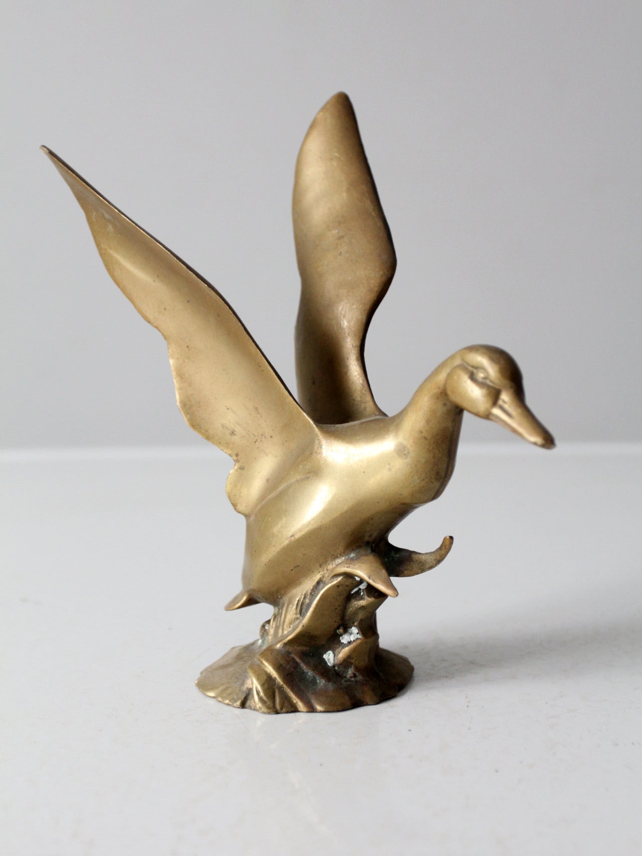 mid 20th century brass duck figurine