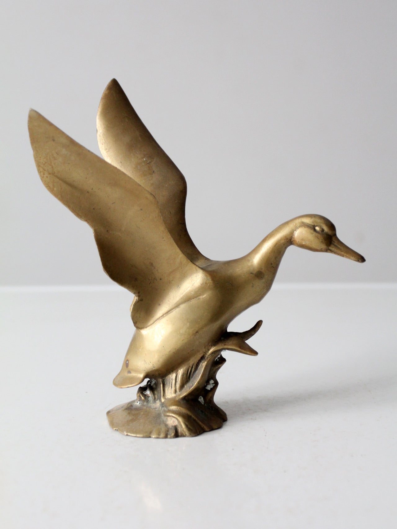 mid 20th century brass duck figurine