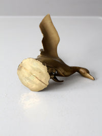 mid 20th century brass duck figurine
