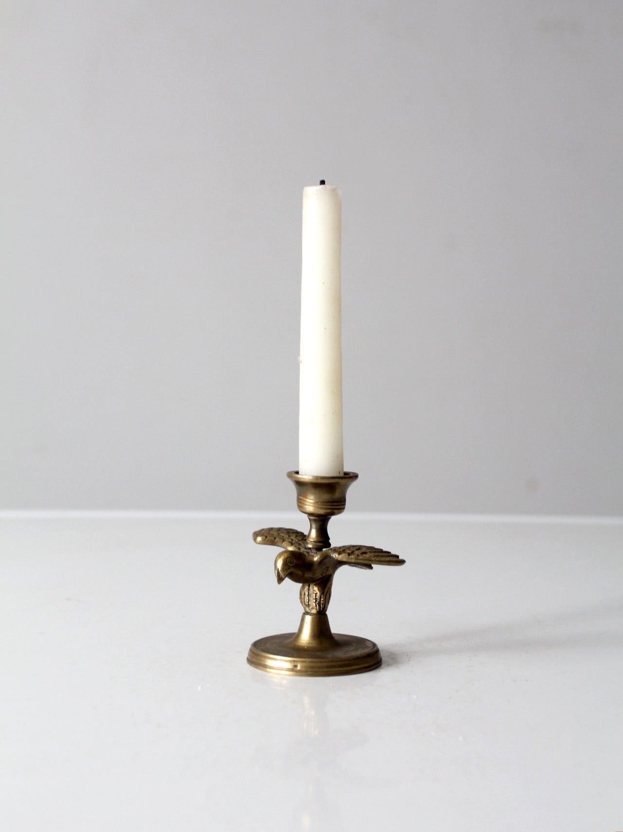 vintage brass eagle candlestick holder