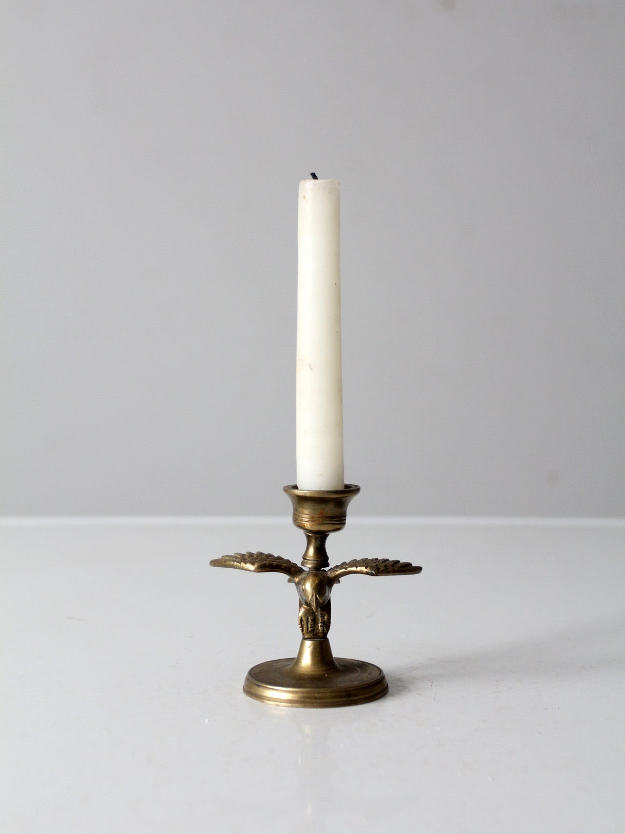 vintage brass eagle candlestick holder