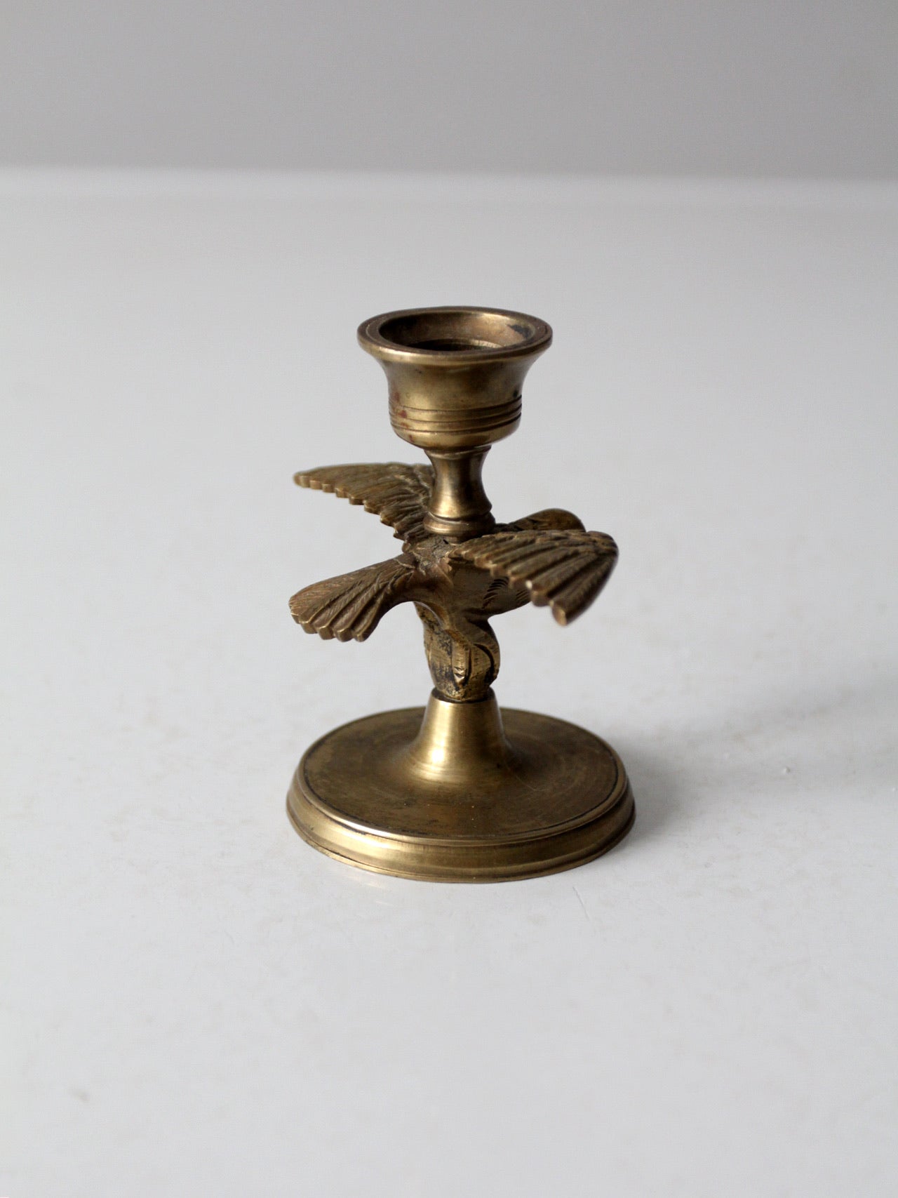 vintage brass eagle candlestick holder