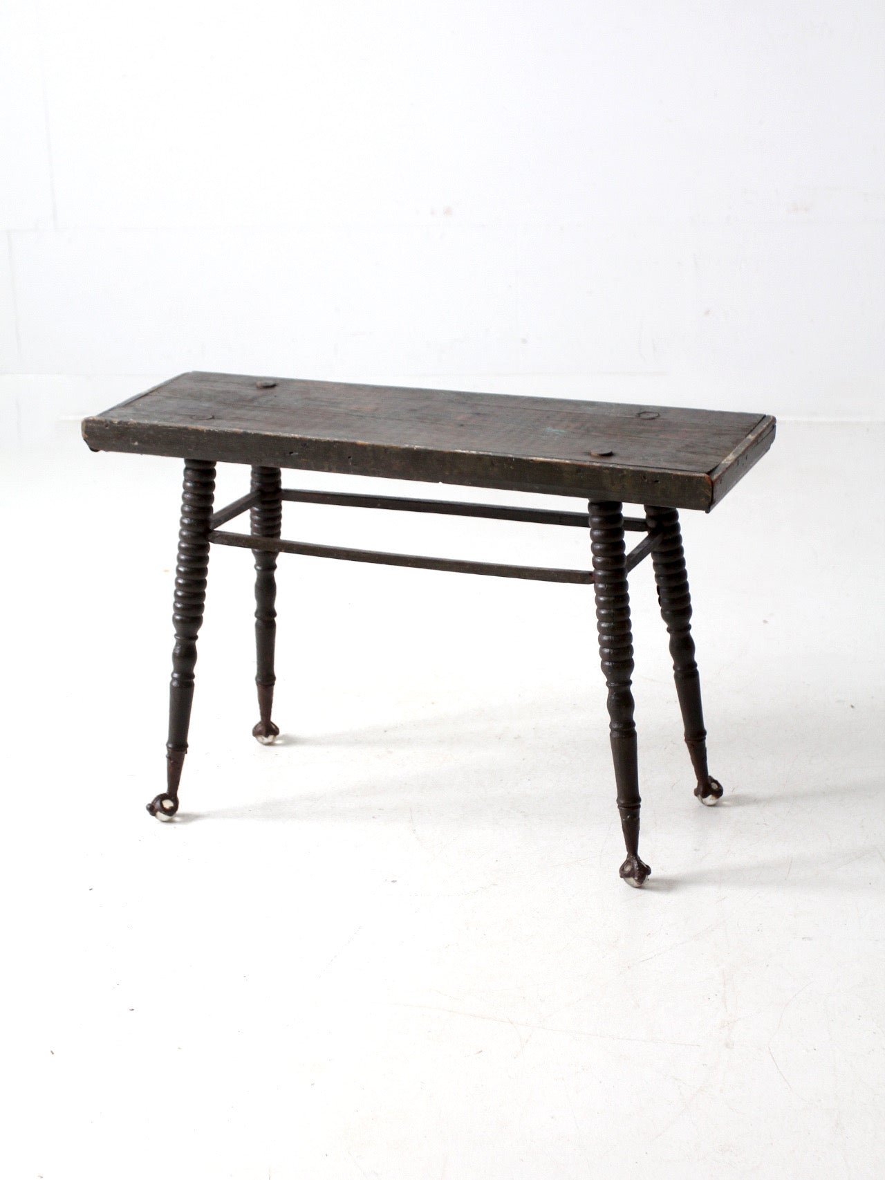antique bobbin turned table bench