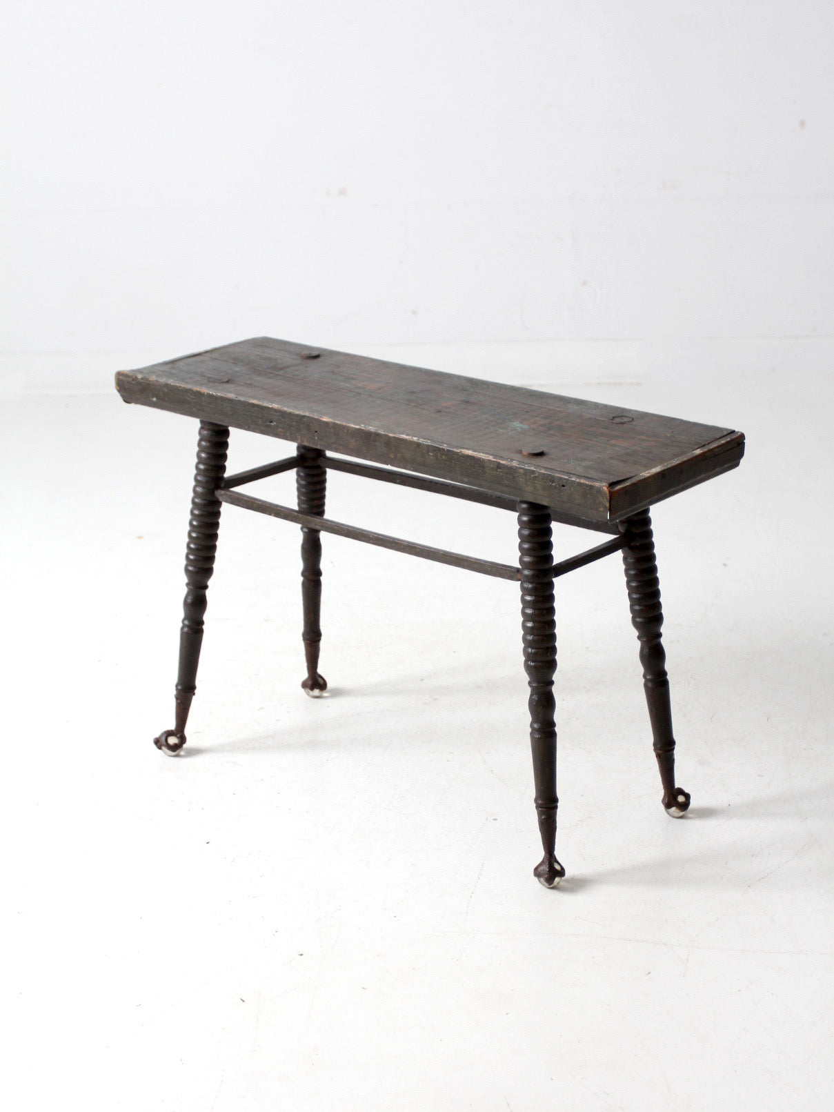 antique bobbin turned table bench