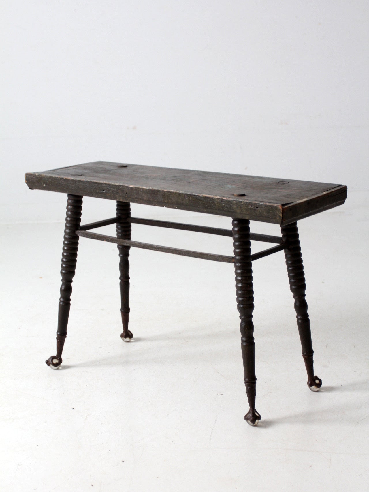 antique bobbin turned table bench