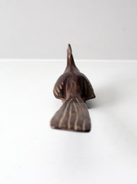 mid-century hand-carved ironwood roadrunner