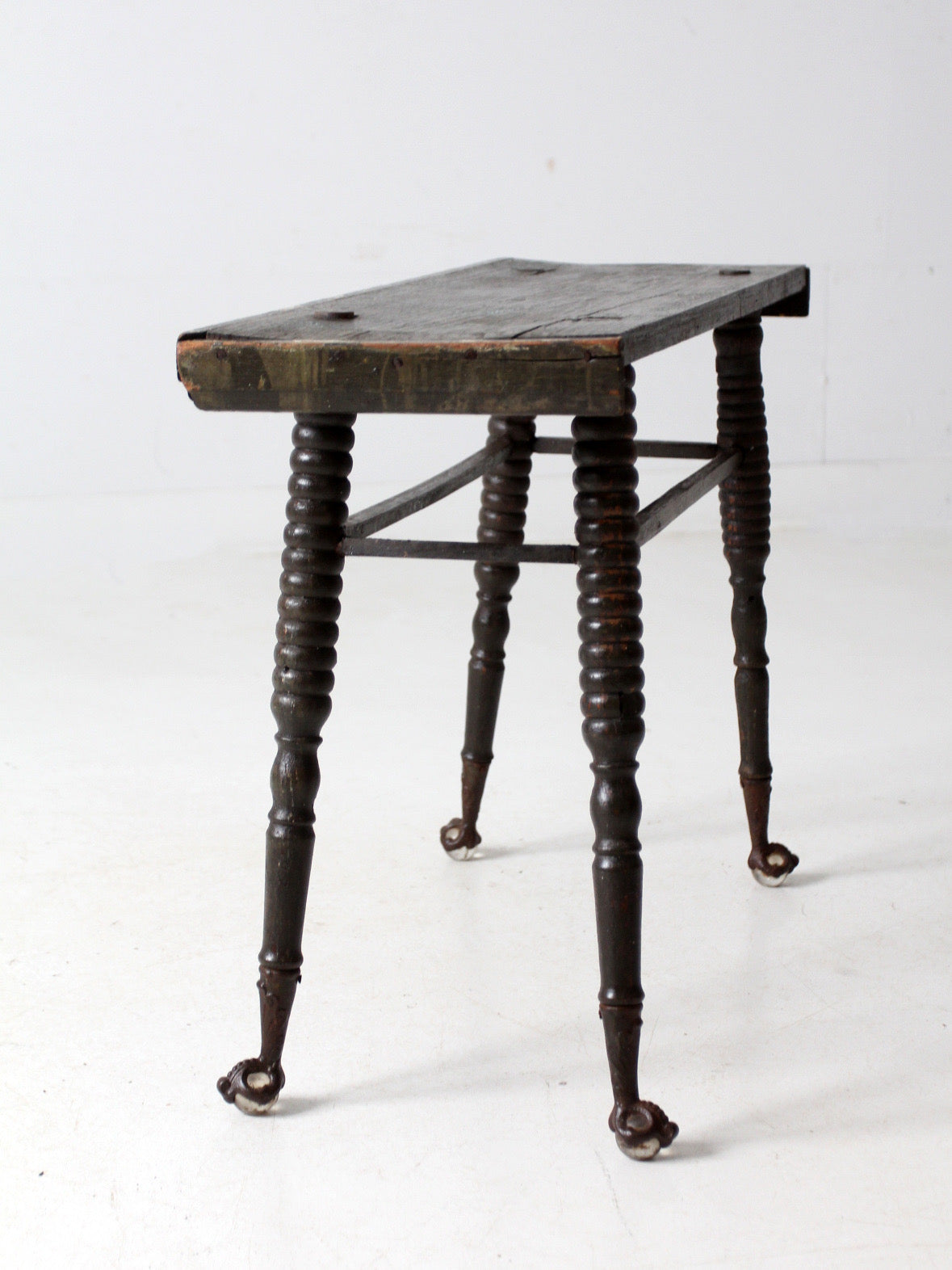 antique bobbin turned table bench