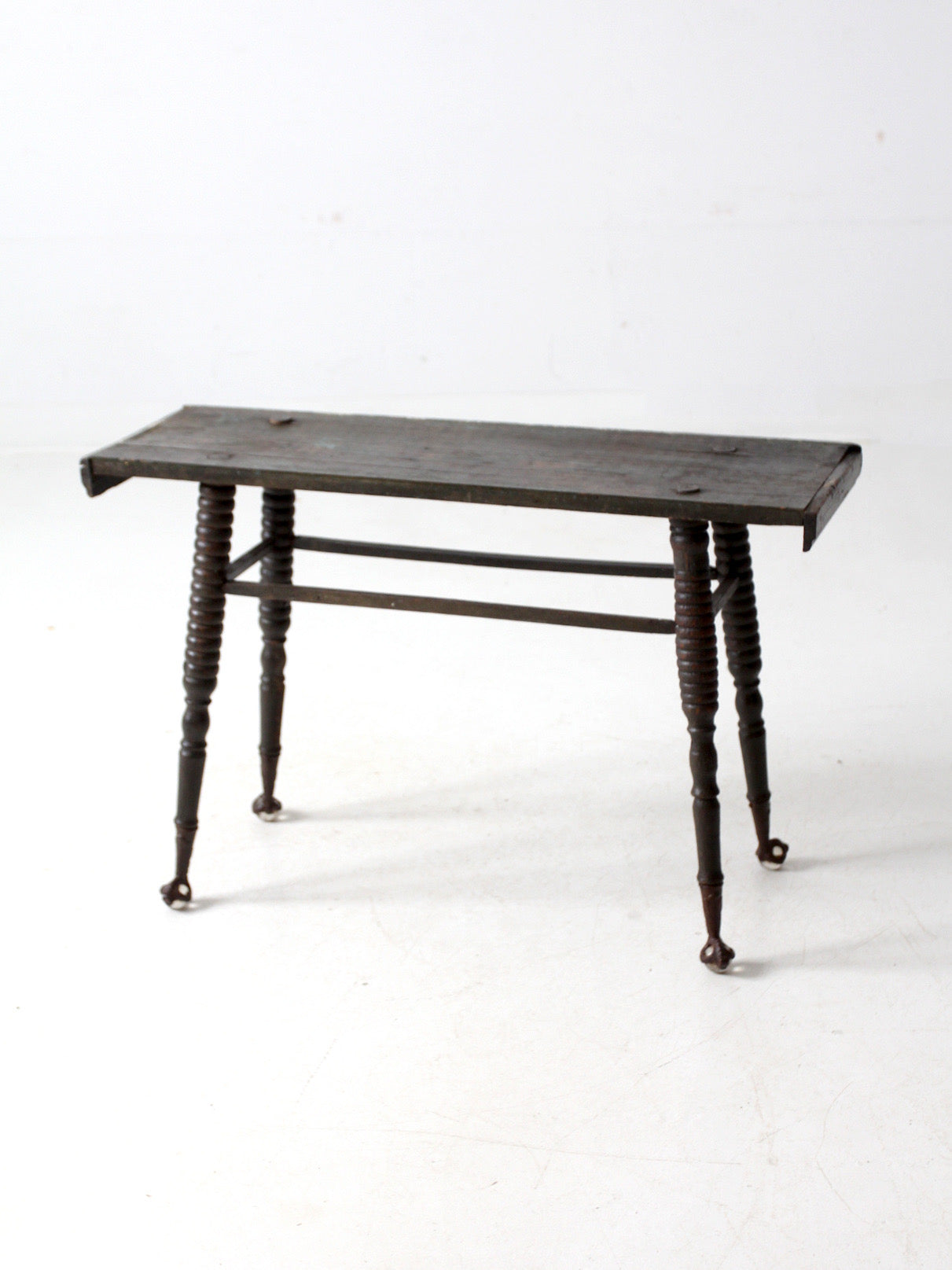 antique bobbin turned table bench