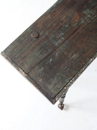 antique bobbin turned table bench