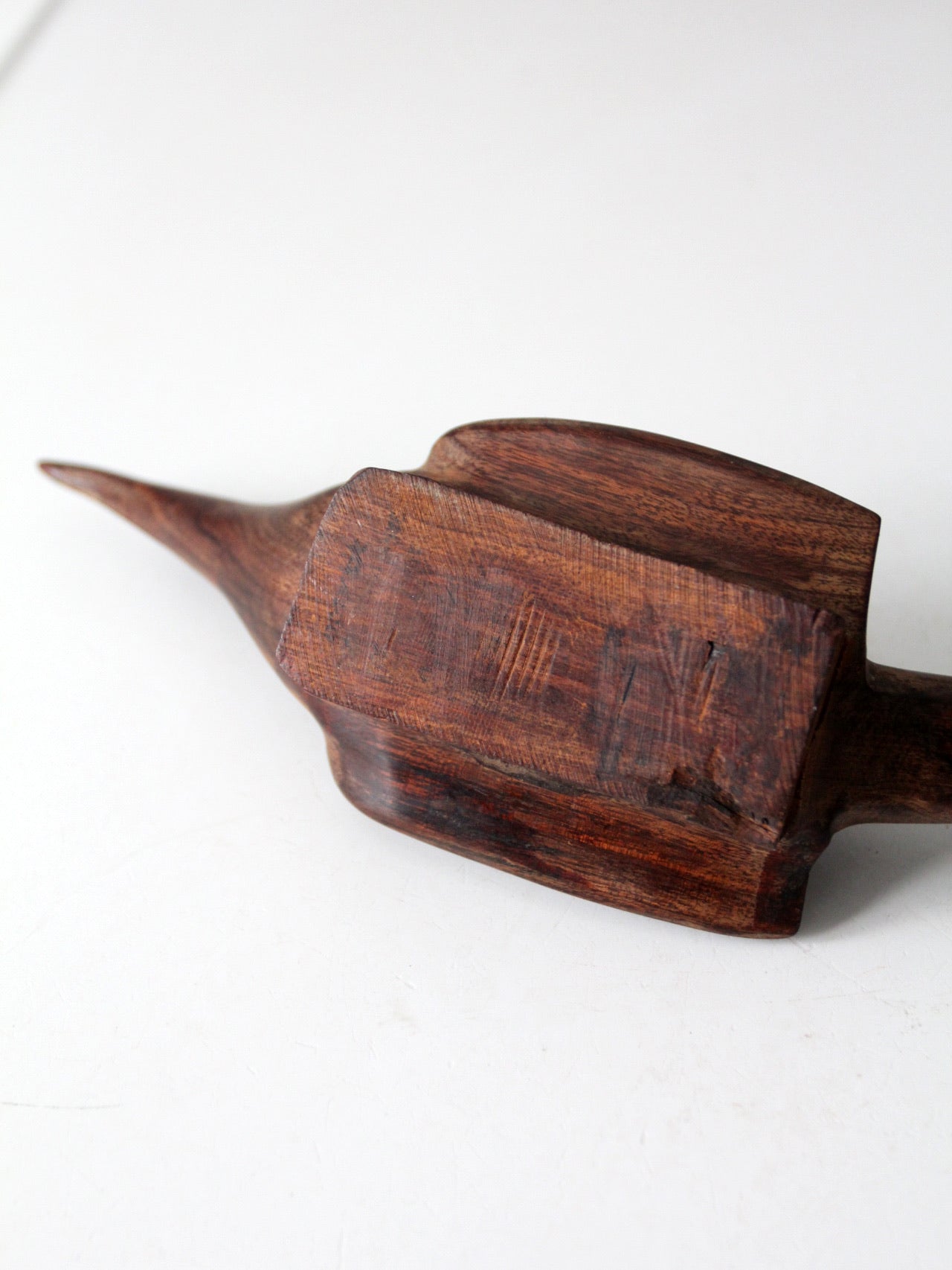 mid-century hand-carved ironwood roadrunner