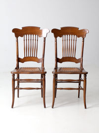 antique American Victorian spindle back chairs pair