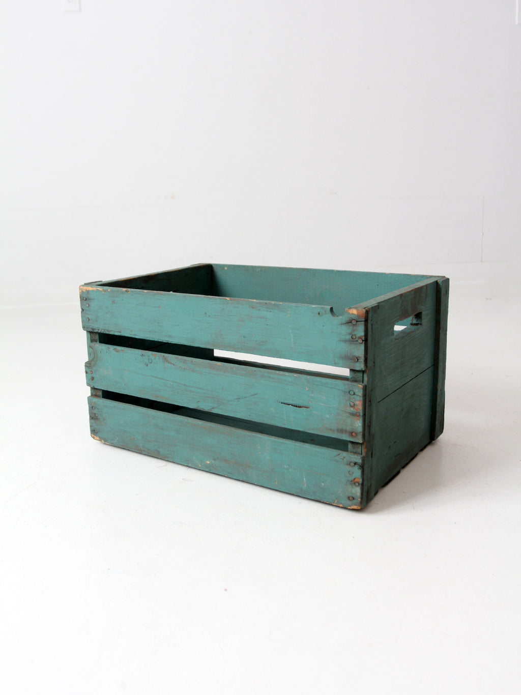 vintage painted wood crate 86 Vintage