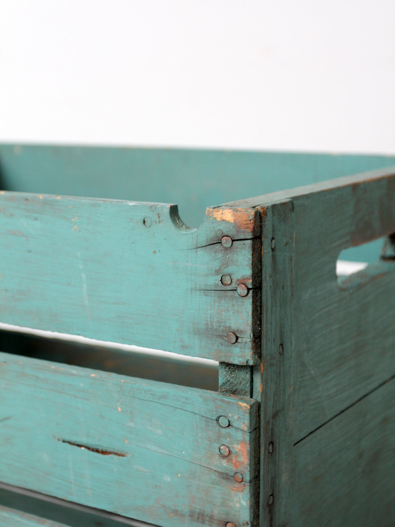 vintage painted wood crate