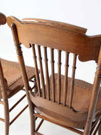 antique American Victorian spindle back chairs pair