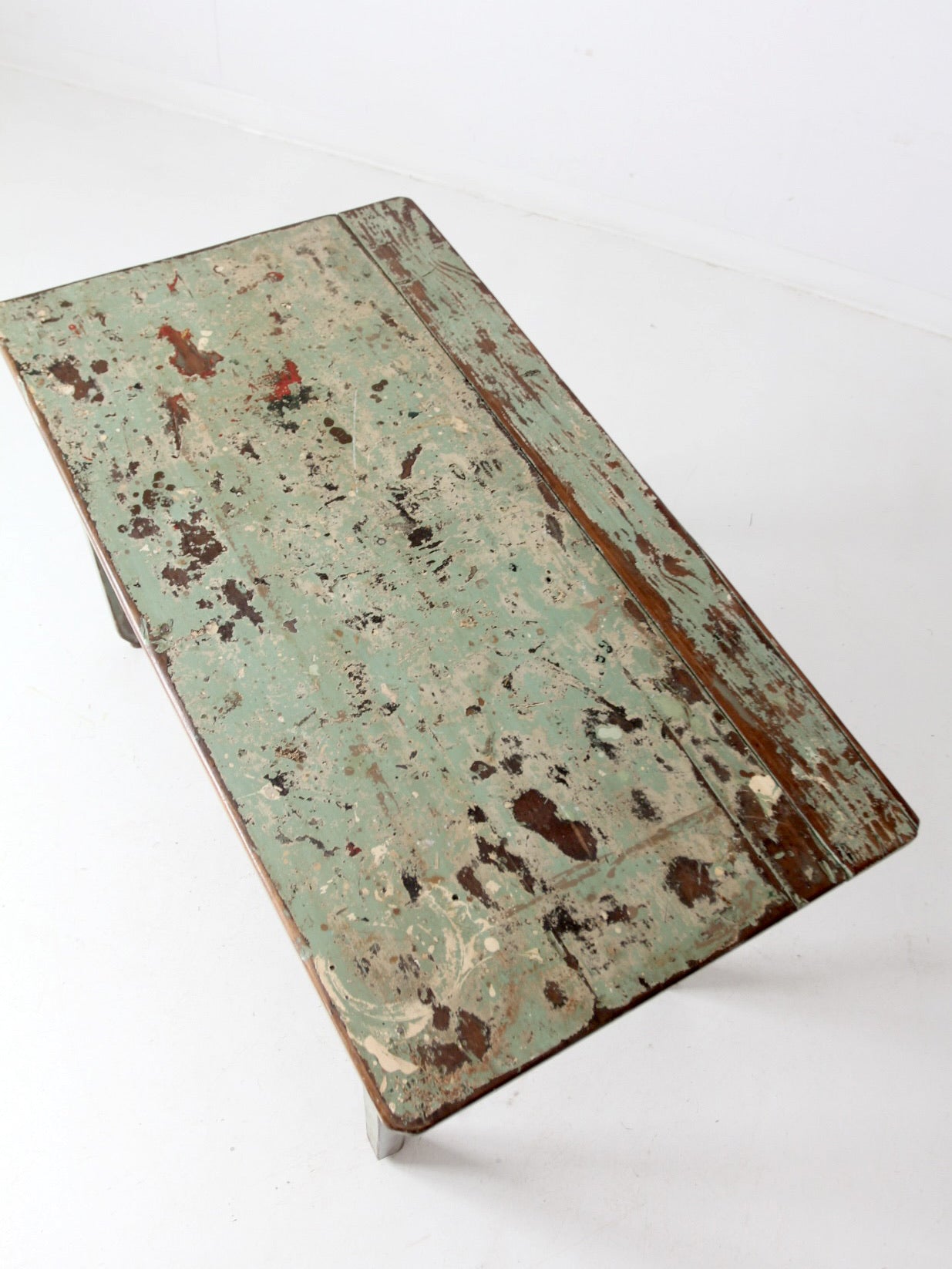 antique American painted primitive table