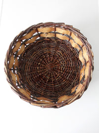 vintage woven birch and willow basket