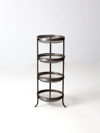 vintage metal mesh tiered stand