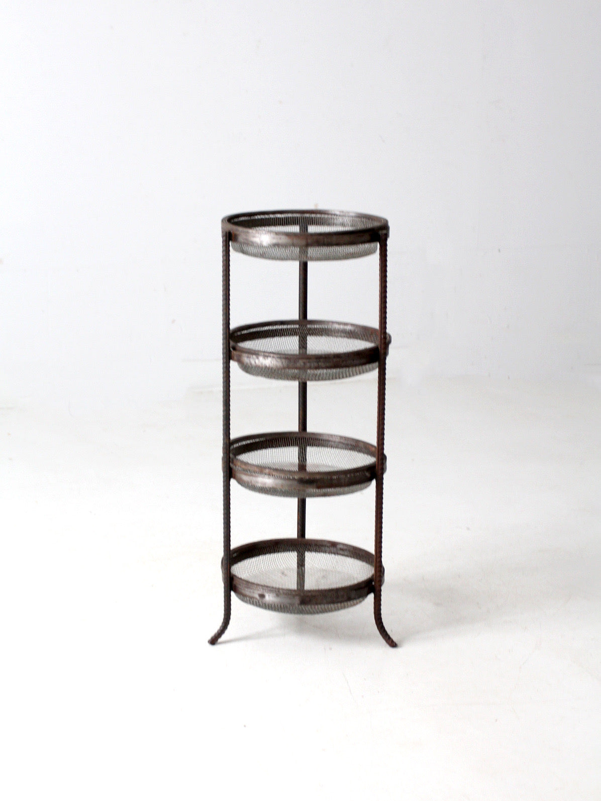 vintage metal mesh tiered stand