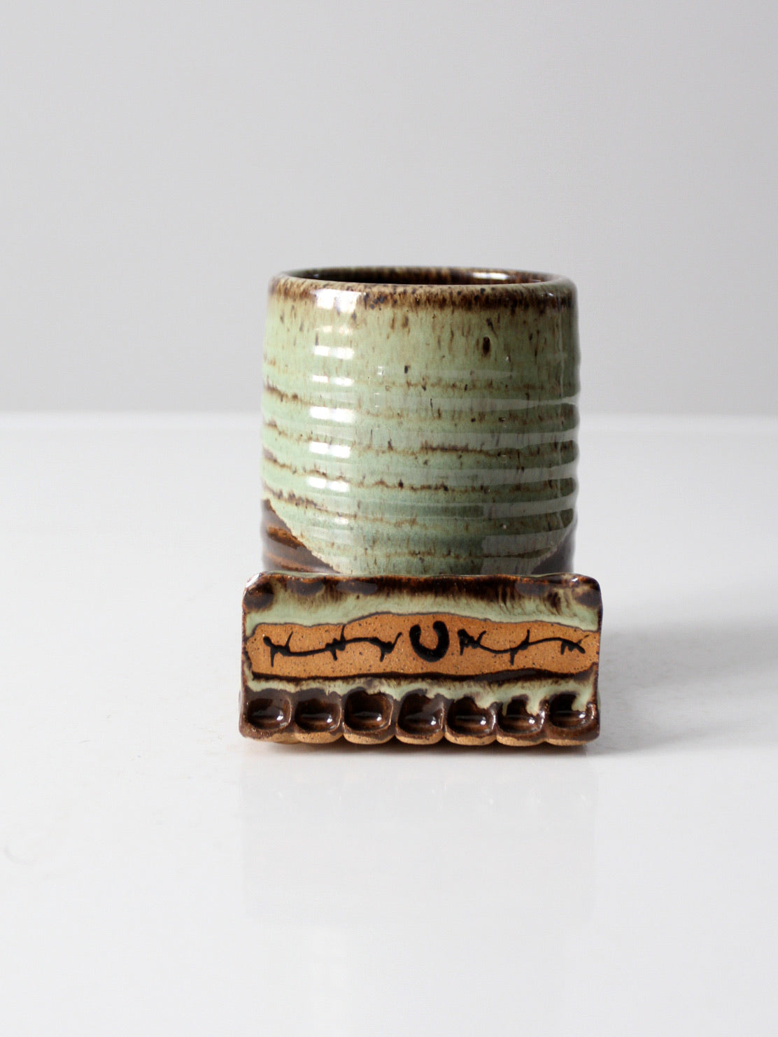 vintage studio pottery desk valet