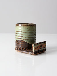 vintage studio pottery desk valet