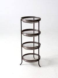 vintage metal mesh tiered stand