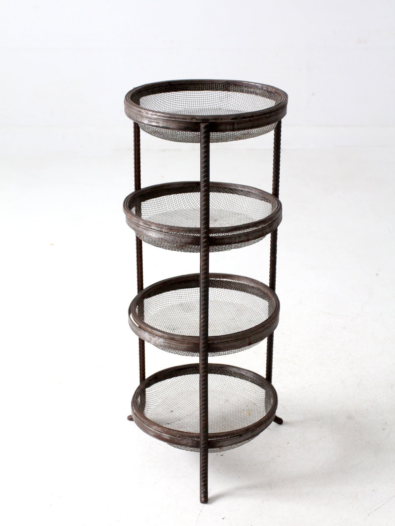 vintage metal mesh tiered stand