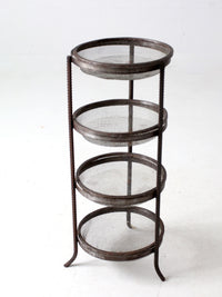 vintage metal mesh tiered stand