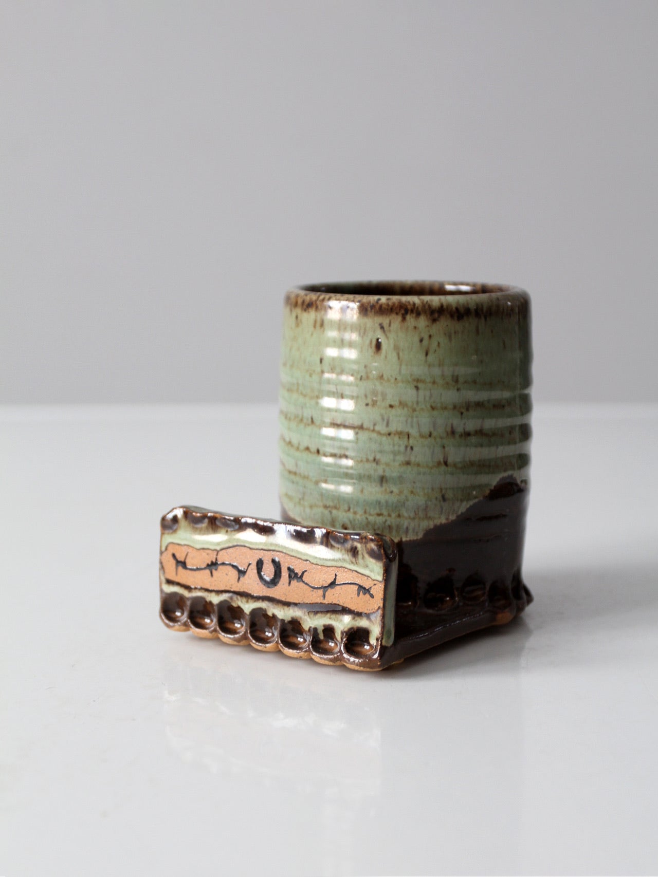 vintage studio pottery desk valet