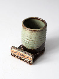 vintage studio pottery desk valet