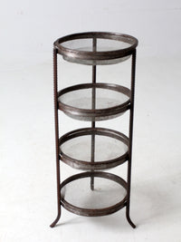 vintage metal mesh tiered stand