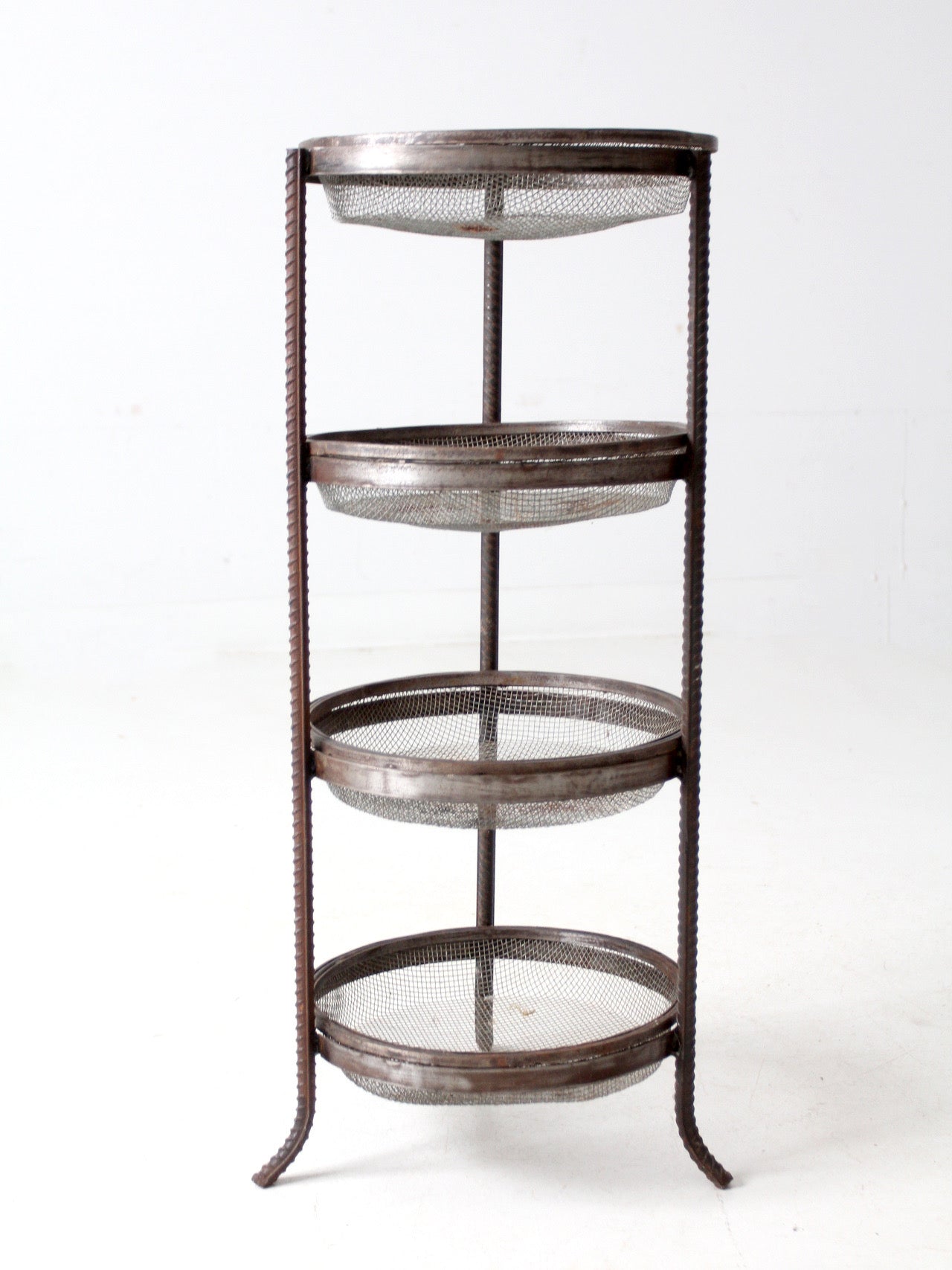 vintage metal mesh tiered stand