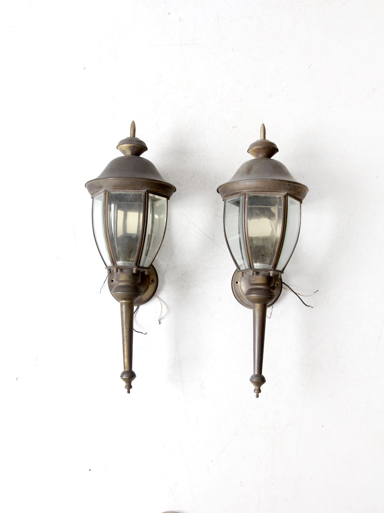vintage outdoor wall sconces pair