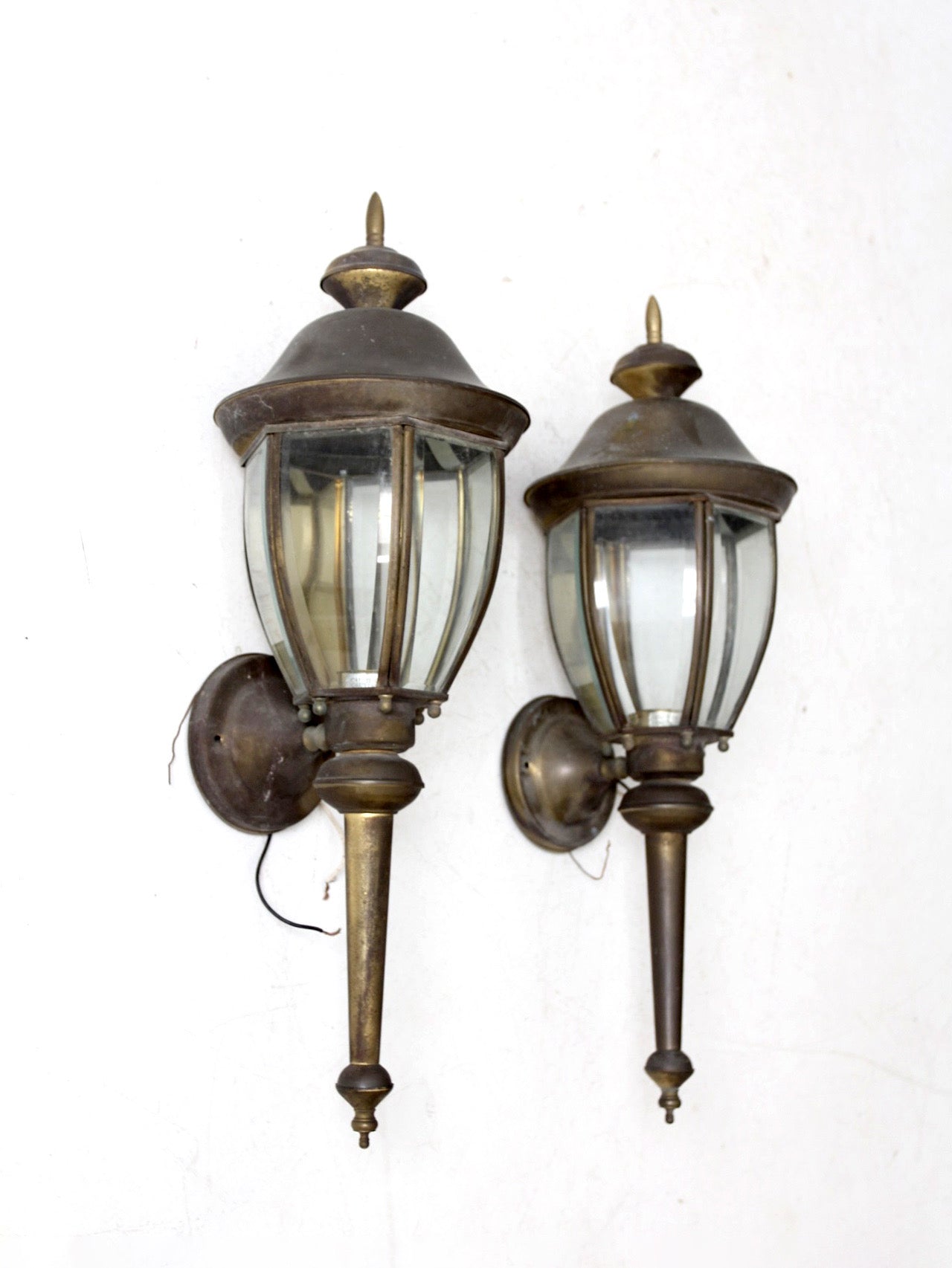 vintage outdoor wall sconces pair