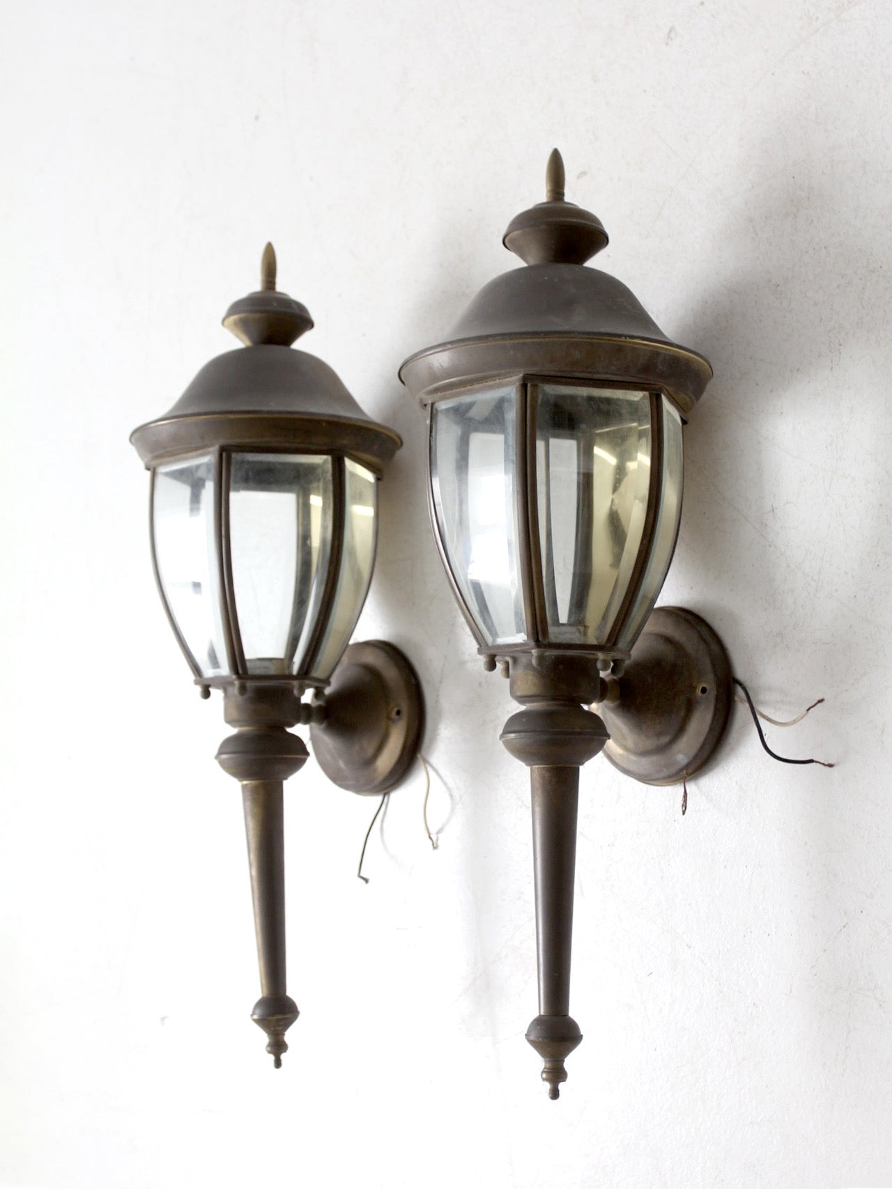 vintage outdoor wall sconces pair
