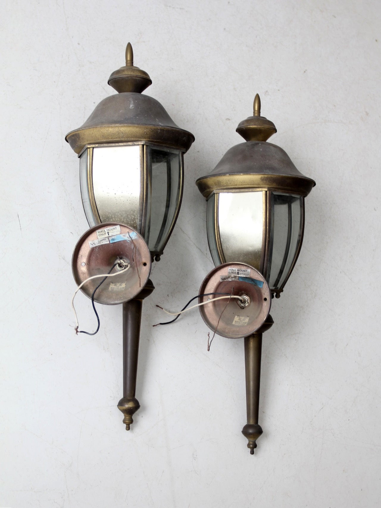 vintage outdoor wall sconces pair