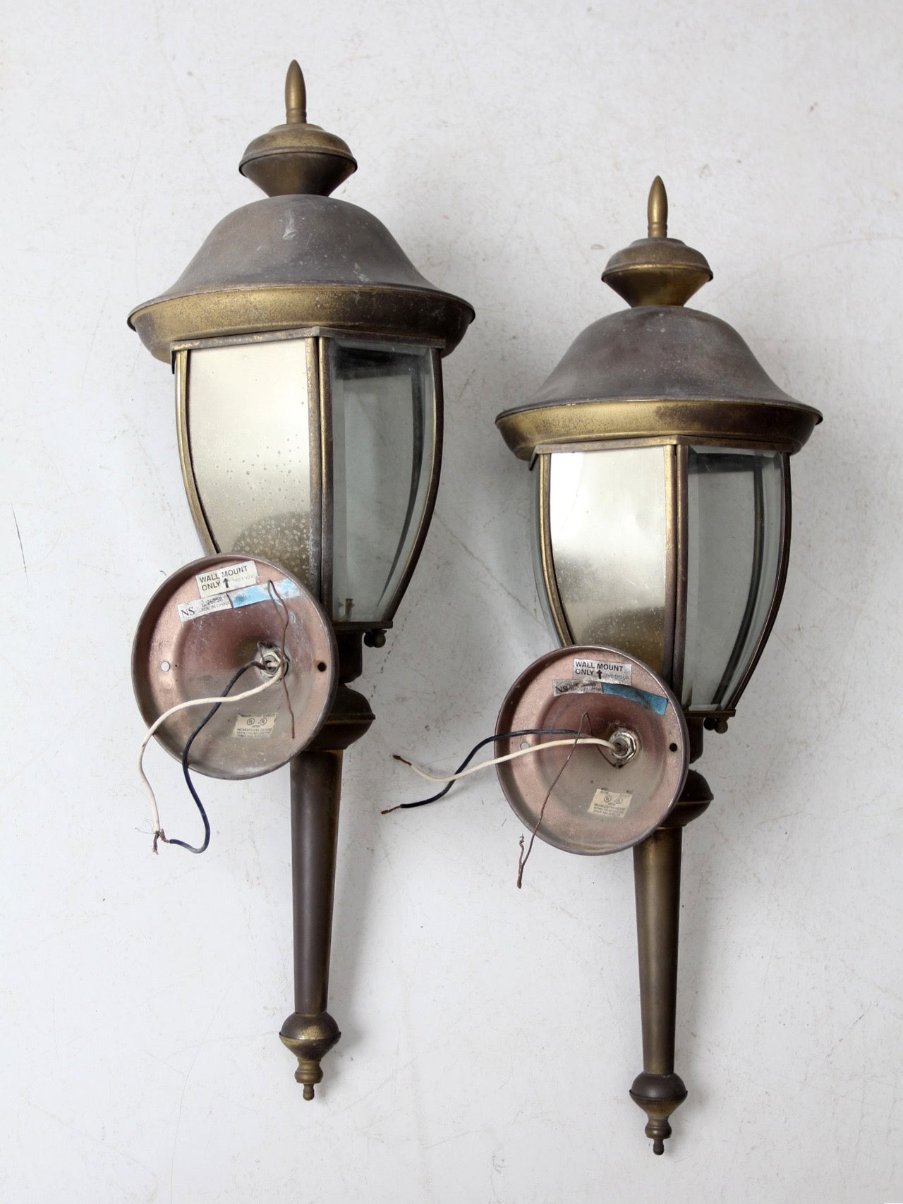 vintage outdoor wall sconces pair