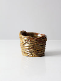 vintage coiled studio pottery vase