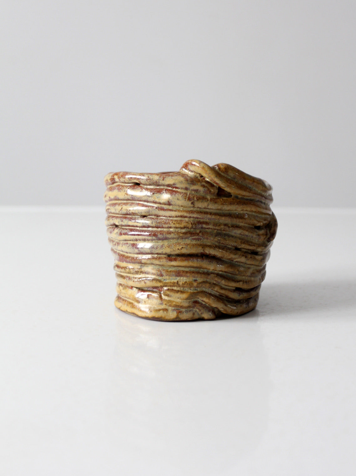 vintage coiled studio pottery vase