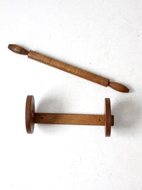 vintage wooden wall mount towel rack