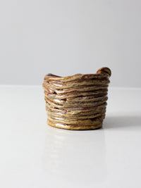 vintage coiled studio pottery vase