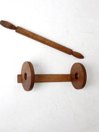 vintage wooden wall mount towel rack