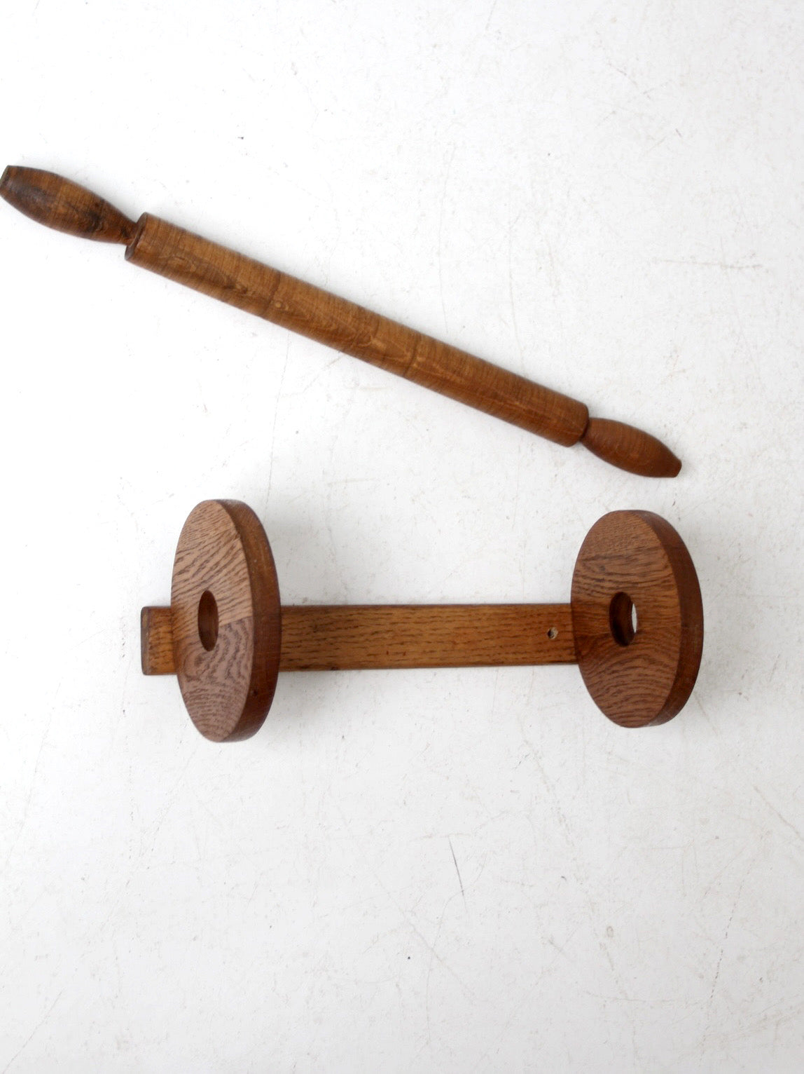 vintage wooden wall mount towel rack