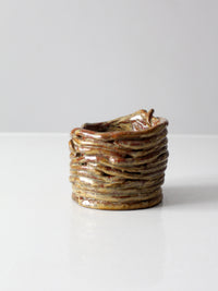vintage coiled studio pottery vase