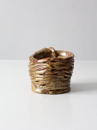 vintage coiled studio pottery vase