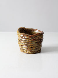 vintage coiled studio pottery vase