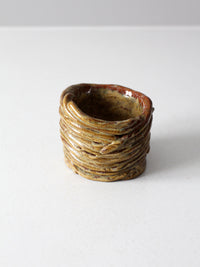 vintage coiled studio pottery vase