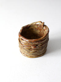 vintage coiled studio pottery vase